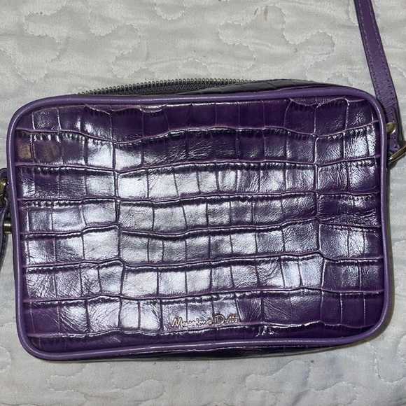 Massimo Dutti purple croc mini purse - Picture 1 of 2